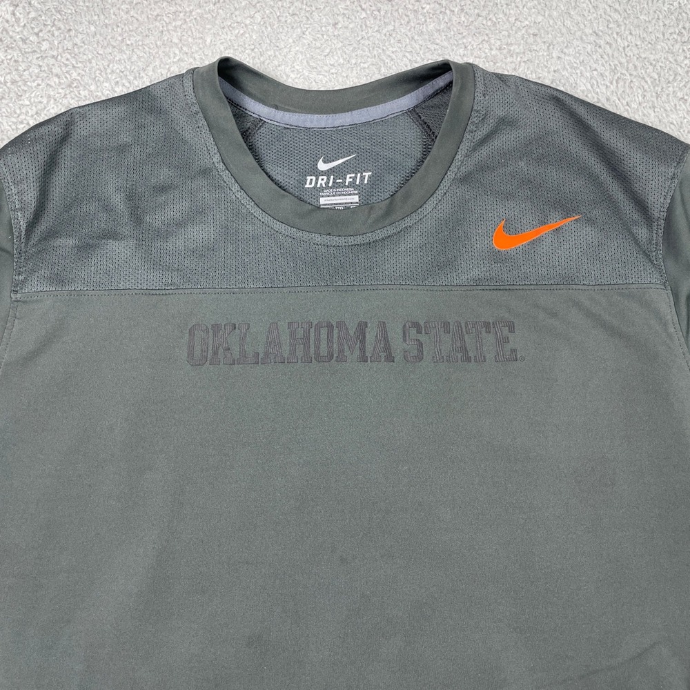 Oklahoma State Cowboys Nike Dri-Fit Shirt Mens XXL Gray Vented OSU Training Tee